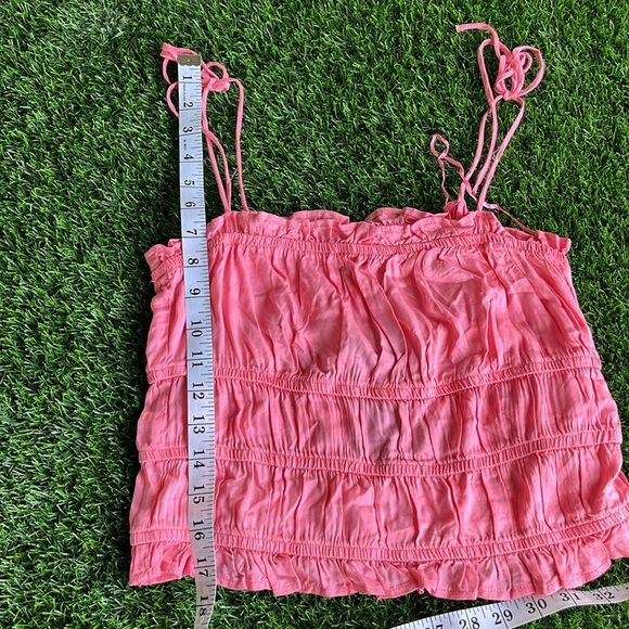 VERO MODA Pink Shoulder Tie Tank Top size small - Picture 6 of 11